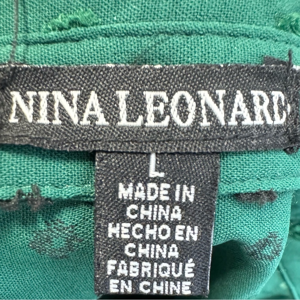 Nina Leonard Emerald Textured Button-Front Midi Size Large - Picture 7 of 10